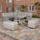 Outdoor Rattan Corner Sofa Set with Rising Fire Pit Table