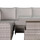 Grey Rattan Garden Corner Sofa Set with Rising Table & Cushions