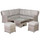 Grey Rattan Garden Corner Sofa Set with Rising Table & Cushions