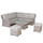 Grey Rattan Garden Corner Sofa Set with Rising Table & Cushions