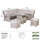 Grey Rattan Garden Corner Sofa Set with Rising Table & Cushions