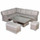 Left Hand Rattan Garden Corner Sofa Set with Rising Table