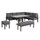 Outdoor Aluminium Corner Sofa Set with Rising Dining Table Right Hand Facing