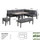 Outdoor Aluminium Corner Sofa Set with Rising Dining Table Right Hand Facing