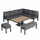 Outdoor Aluminium Corner Sofa Set with Rising Dining Table Right Hand Facing