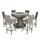 Grey Rattan Garden Bar Set with Ice Bucket Table 6 Seater