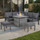 Outdoor Aluminium Corner Sofa Set with Fire Pit Table