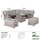 Outdoor Rattan Corner Sofa Set with Rising Dining Table