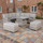 Outdoor Rattan Corner Sofa Set with Rising Dining Table