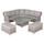 Outdoor Rattan Corner Sofa Set with Rising Dining Table