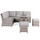 Grey Rattan Garden Corner Sofa Set with Rising Fire Pit Table