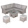 Grey Rattan Garden Corner Sofa Set with Rising Fire Pit Table