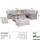 Rattan Garden Right Hand Corner Sofa Set with Rising Fire Pit Table