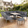 Outdoor Aluminium U Shaped Sofa Set with Table and Cushions