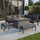 Outdoor Aluminium Corner Sofa Set with Fire Pit Table Right Hand Facing