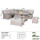 Rattan Garden Left Hand Corner Sofa Set with Rising Fire Pit Table