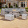 Outdoor Rattan Corner Sofa Set with Fire Pit Rising Table