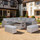 Outdoor Rattan Corner Sofa Set with Fire Pit Rising Table