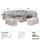 Outdoor Rattan Corner Sofa Set with Fire Pit Rising Table