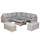 Outdoor Rattan Corner Sofa Set with Fire Pit Rising Table