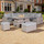 Outdoor Rattan Corner Sofa Set with Fire Pit Rising Table