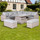 Outdoor Rattan Round Corner Sofa Set with Rising Table