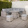 Outdoor Rattan Corner Sofa Set with Rising Table & Footstool