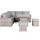 Outdoor Rattan Corner Sofa Set with Rising Table & Footstool