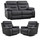 Renzo Grey Electric Reclining Sofa Set 2 Seater + 2 Armchairs with USB