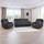 Renzo Grey Recliner Sofa Suite 3 Seater + 2 Armchairs Electric USB