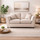 Ascott Sofa Set 3 + 2 Seater Chenille Fabric Beige or Charcoal