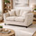 Ascott Sofa Set 3 + 2 Seater Chenille Fabric Beige or Charcoal