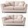 Ascott Sofa Set 3 + 2 Seater Chenille Fabric Beige or Charcoal