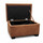 Oakland storage footstool tan leather like suede poufe pouffe living room sofa accessory