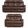 Ferndale Sofa Suite 3 + 2 Recliner Brown Leatheraire