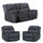 Cassandra Grey Fabric Electric 3 Piece Sofa Suite 2 + 1 + 1