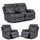 Tokyo 3 Piece Grey Electric Power Recliners 2 + 1 + 1