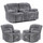 Unico Grey Fabric Electric 3 Piece Recliners 2 + 1 + 1