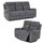Vancouver Grey Fabric 3 + 2 Sofa Suite Manual Recliner