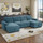 Blake U Shaped Fabric Corner Sofa Bed