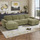 Blake U Shaped Fabric Corner Sofa Bed
