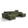 Alora Fabric U-Shaped Sofa with Storage & Headrests