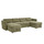 Ria Fabric U-Shaped Sofa with Storage & Headrests