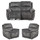 Mendoza Electric Reclining Grey Plush Velvet 2 + 1 + 1