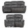 Mendoza Electric Reclining Grey Plush Velvet Sofa Suite