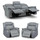 Linden Grey Fabric Reclining Sofa Suite 3 + 1 + 1