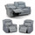 Linden Grey Fabric Reclining Sofa Suite 2 + 1 + 1