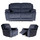 Bella Ink Grey Electric Reclining 3 Piece Sofa Suite 2 + 1 + 1