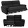 Carla Midnight Black Electric Reclining Sofa Suite 3 + 2