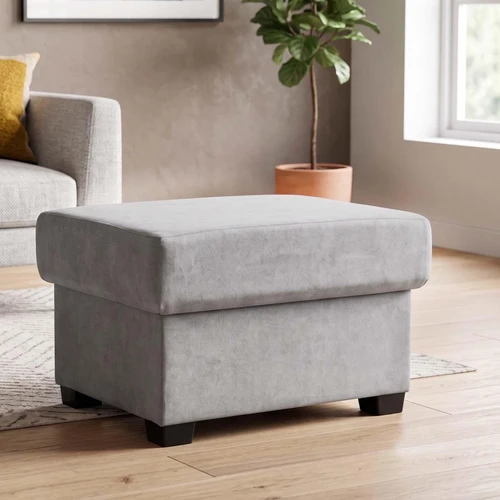 Milan Footstool Chenille Fabric With Storage Black, Grey or Mink